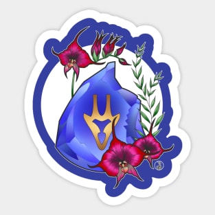 Dragoon from FF14 Job Crystal with Flowers T-Shirt Sticker